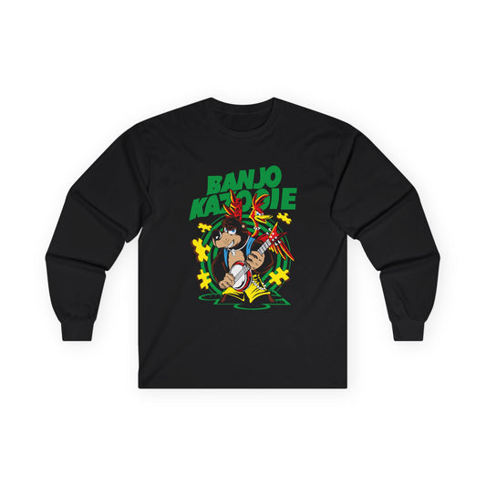 Banjo Karate Long Sleeve Tee — Retro Game-Inspired Graphic Shirt