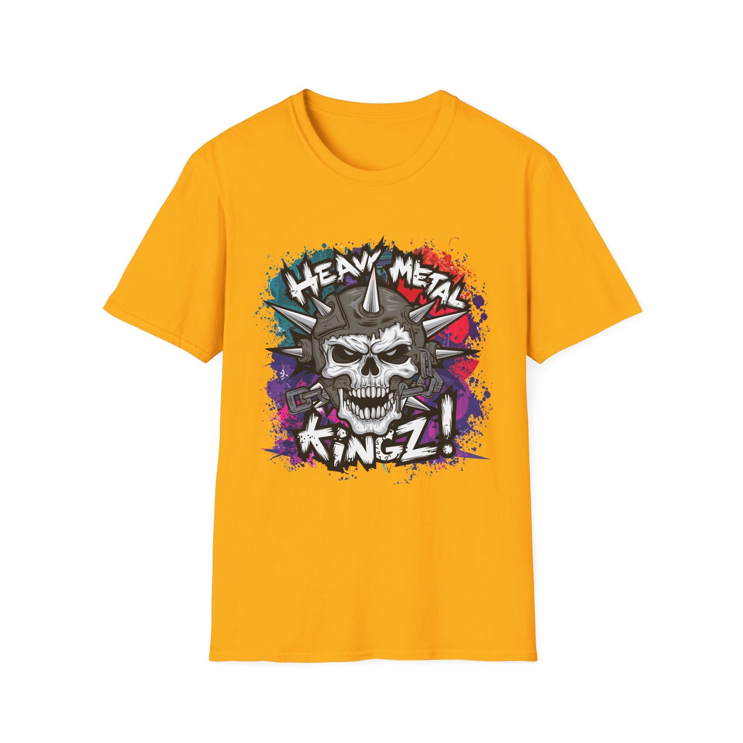 Heavy Metal Kingz Unisex Softstyle T-Shirt, Rock Music Tee, Gift for Metalheads, Concert Apparel, Edgy Graphic Shirt