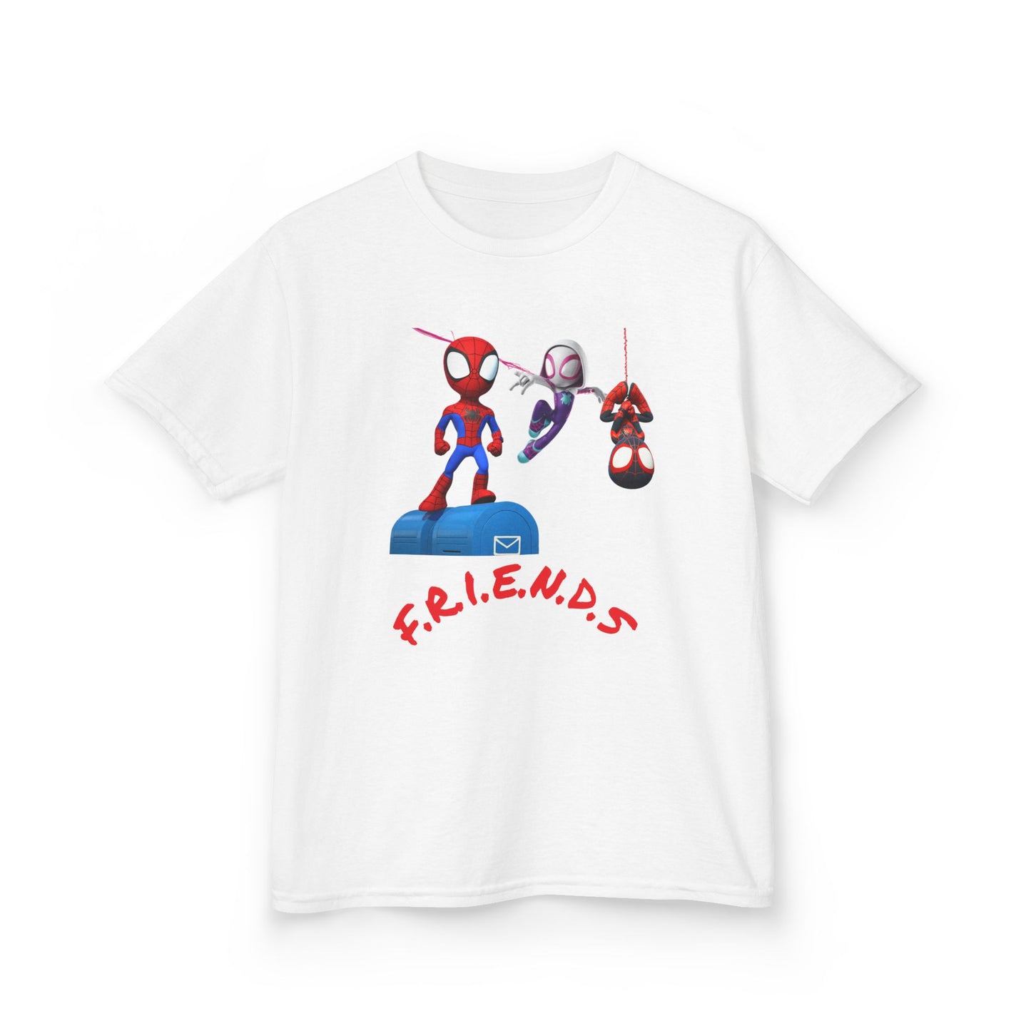 Kids' Friends Spider-Man Tee - Fun & Colorful Cotton T-Shirt for Young Superheroes
