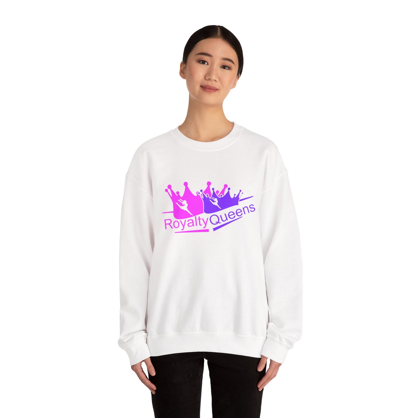 Royalty Queens Crewneck Sweatshirt — Pink & Purple Crown Graphic