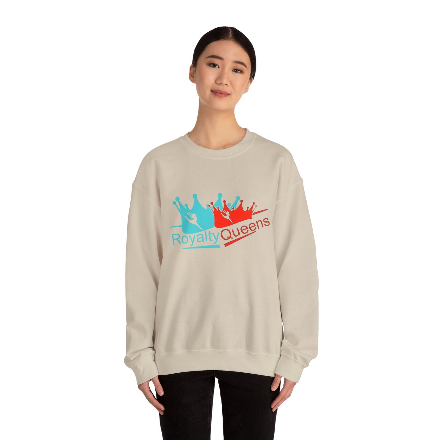 Crewneck Sweatshirt - "Royalty Queens" Colorful Crown Graphic