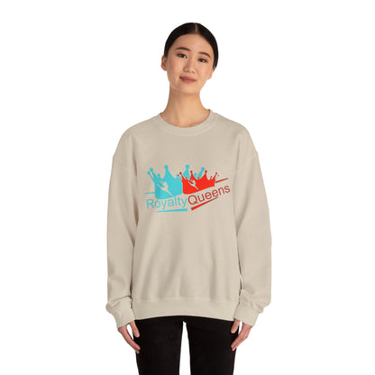 Crewneck Sweatshirt - "Royalty Queens" Colorful Crown Graphic
