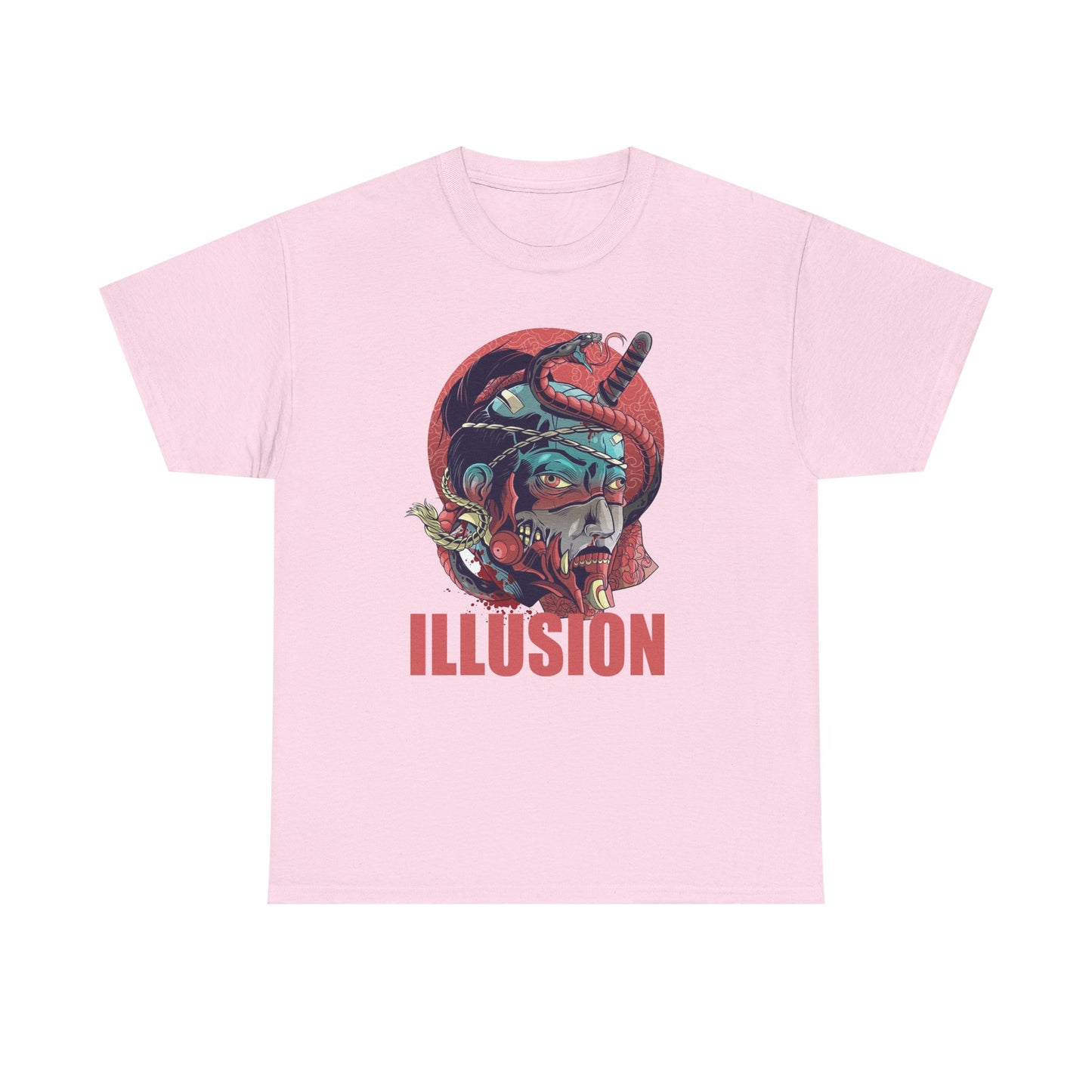 Artistic Unisex Heavy Cotton Tee - 'ILLUSION' Graphic Design