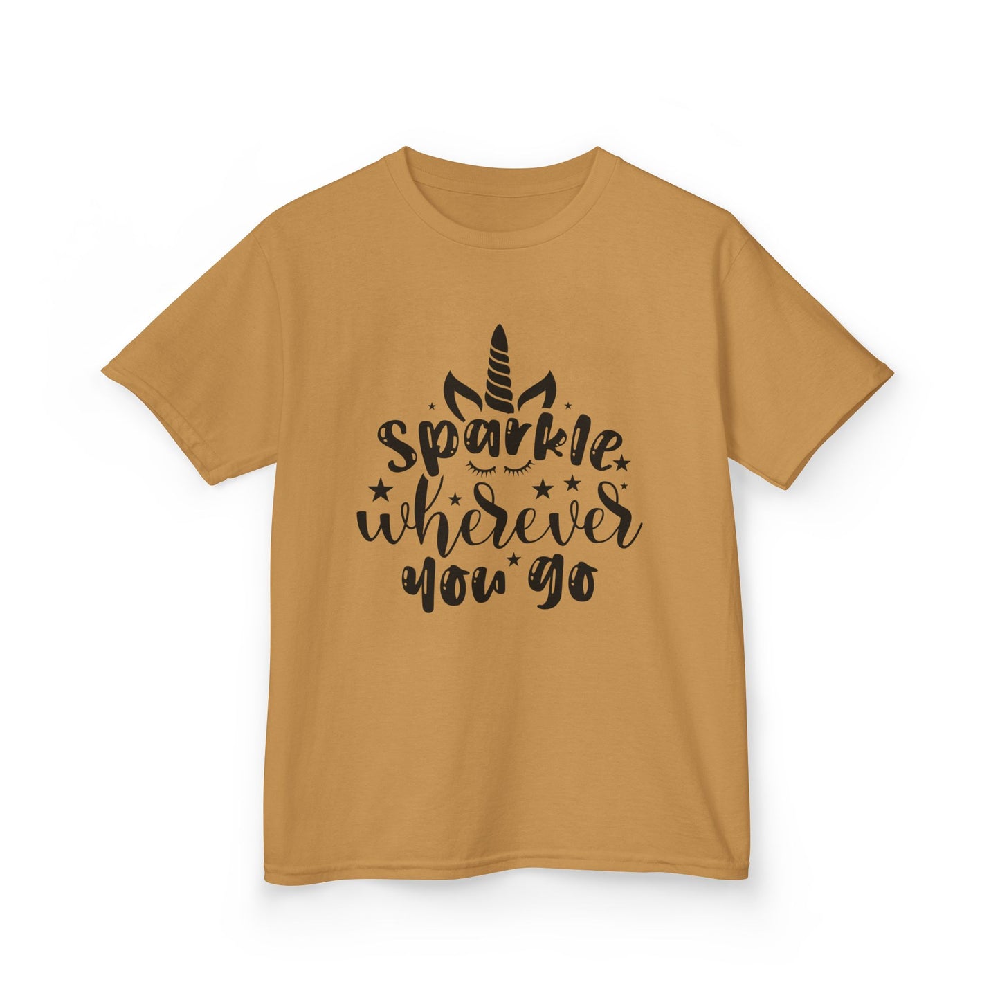 Sparkle Wherever You Go Kids Heavy Cotton Tee - Playful Unicorn Design