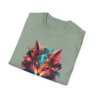 Colorful Fox Illustration Unisex T-Shirt - Vibrant Art Tee
