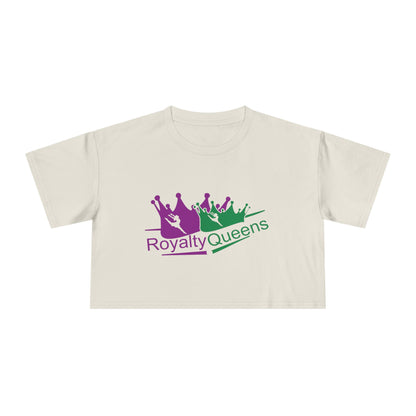 Royalty Queens Women's Crop Tee, Fun Party Top, Stylish Streetwear, Gift for Her, Casual Summer Wear, Trendy Graphic Tee