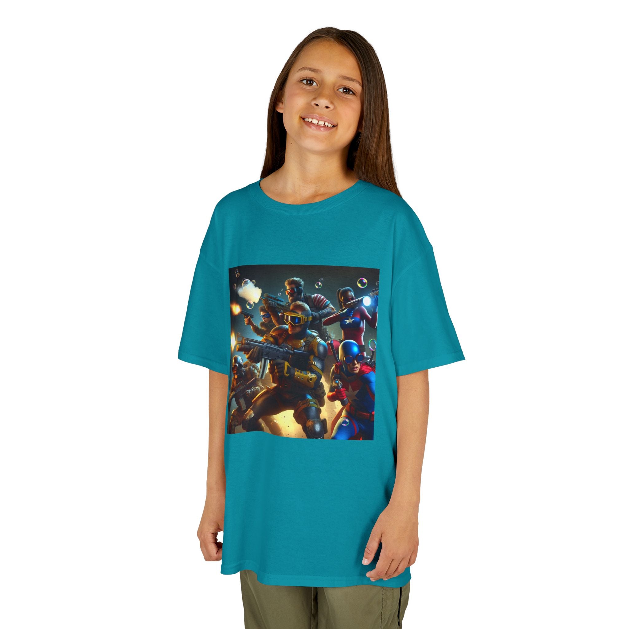 Adventure Awaits: Kids Heavy Cotton™ Tee with Space Explorers Design