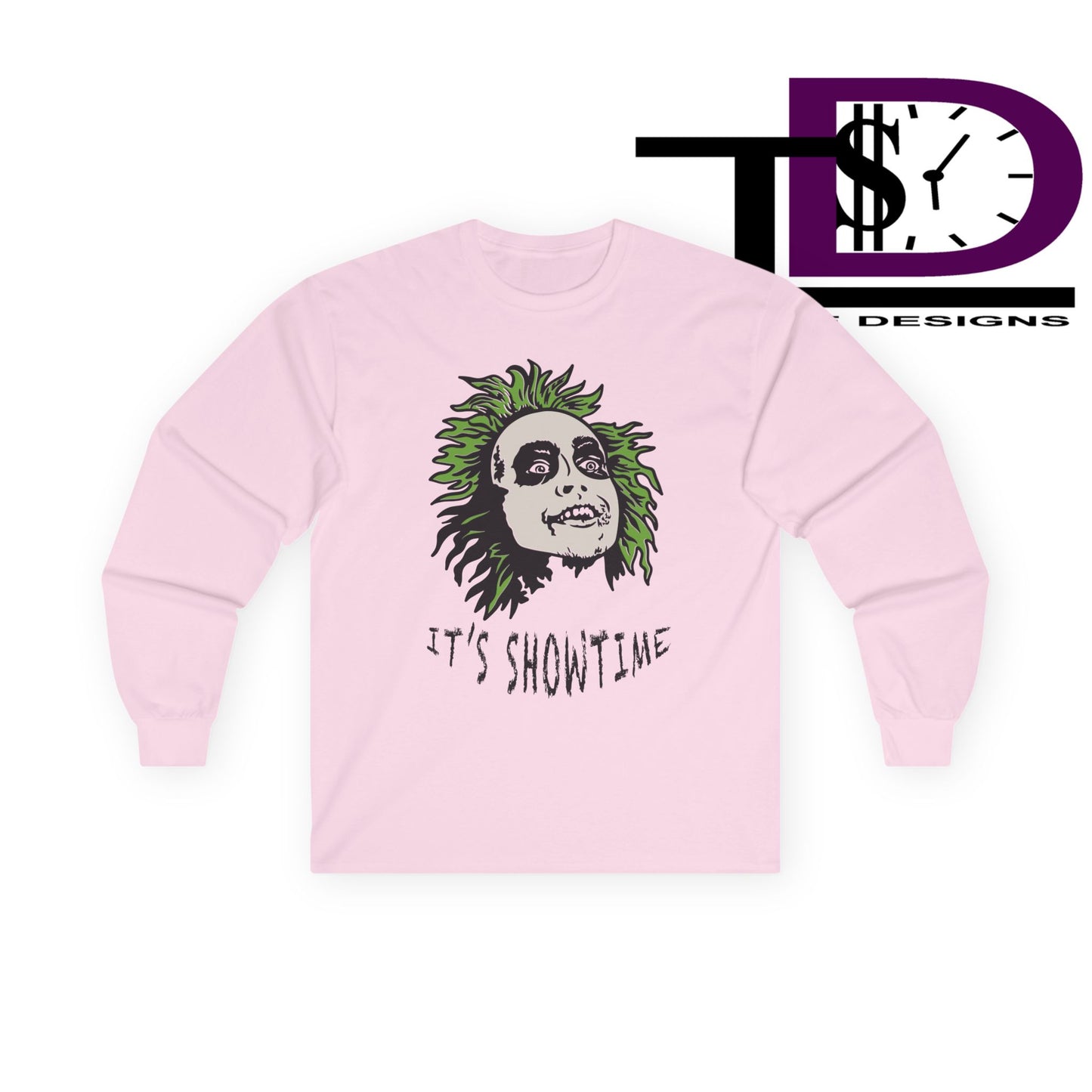 Unisex Long Sleeve Tee - It's Showtime Graphic, Halloween Shirt, Casual Wear, Gift for Movie Lovers, Spooky Season Apparel