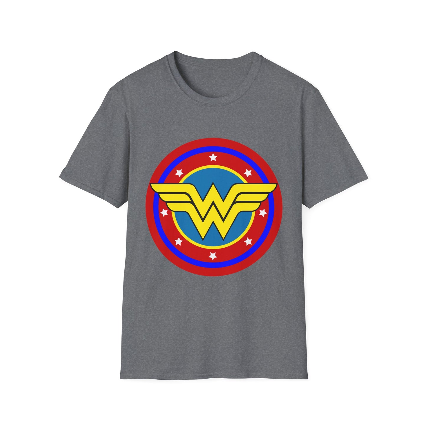 Wonder Woman Inspired Unisex Softstyle T-Shirt, Superhero Tee, Gift for Amazon Fans, Comic Con Outfit, Everyday Wear, Birthday Present