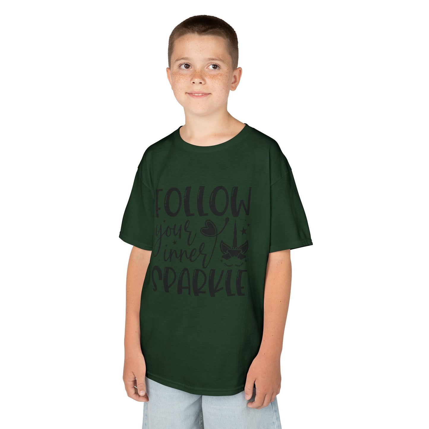 Kids Heavy Cotton™ Tee - Follow Your Inner Sparkle T-Shirt for Creative Kids
