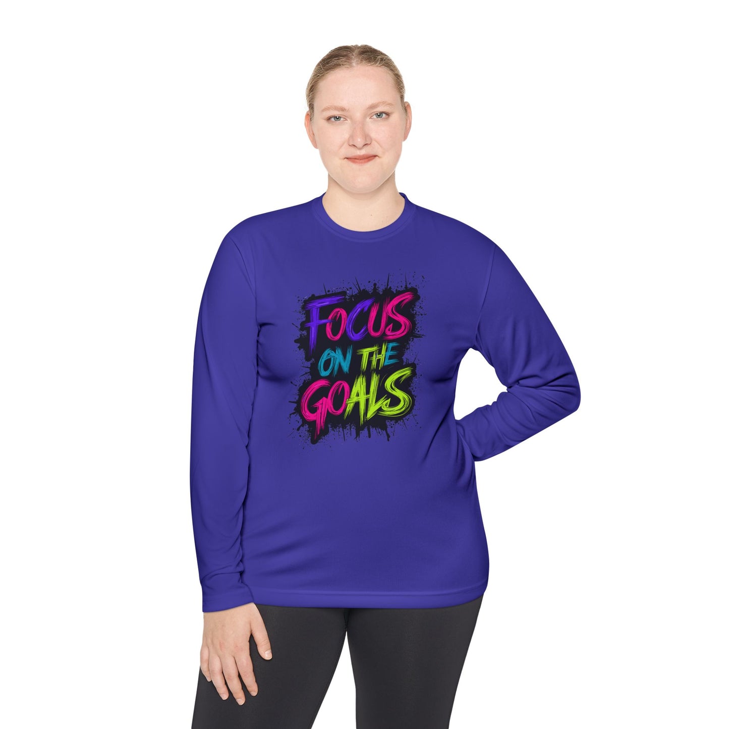 Unisex Long Sleeve Tee - "Focus on the Goals" Motivational Shirt, Fitness Apparel, Activewear, Gift for Athletes, Casual Wear