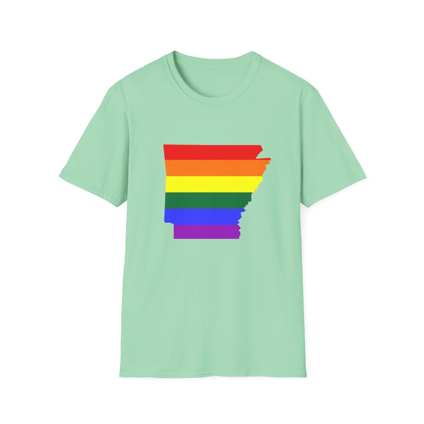 Pride Arkansas T-Shirt, Unisex Rainbow Tee, LGBTQ+ Apparel, Softstyle T-Shirt, Equality Shirt, Gift for Pride Month