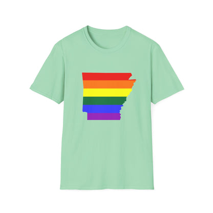 Pride Arkansas T-Shirt, Unisex Rainbow Tee, LGBTQ+ Apparel, Softstyle T-Shirt, Equality Shirt, Gift for Pride Month