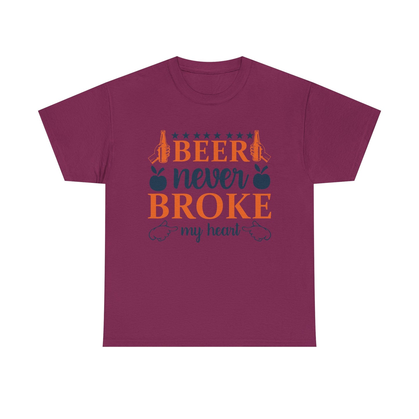 Beer Never Broke My Heart Tee, Funny Humor Shirt, Beer Lover Gift, Unisex Cotton T-Shirt, Party Apparel, Summer Fun
