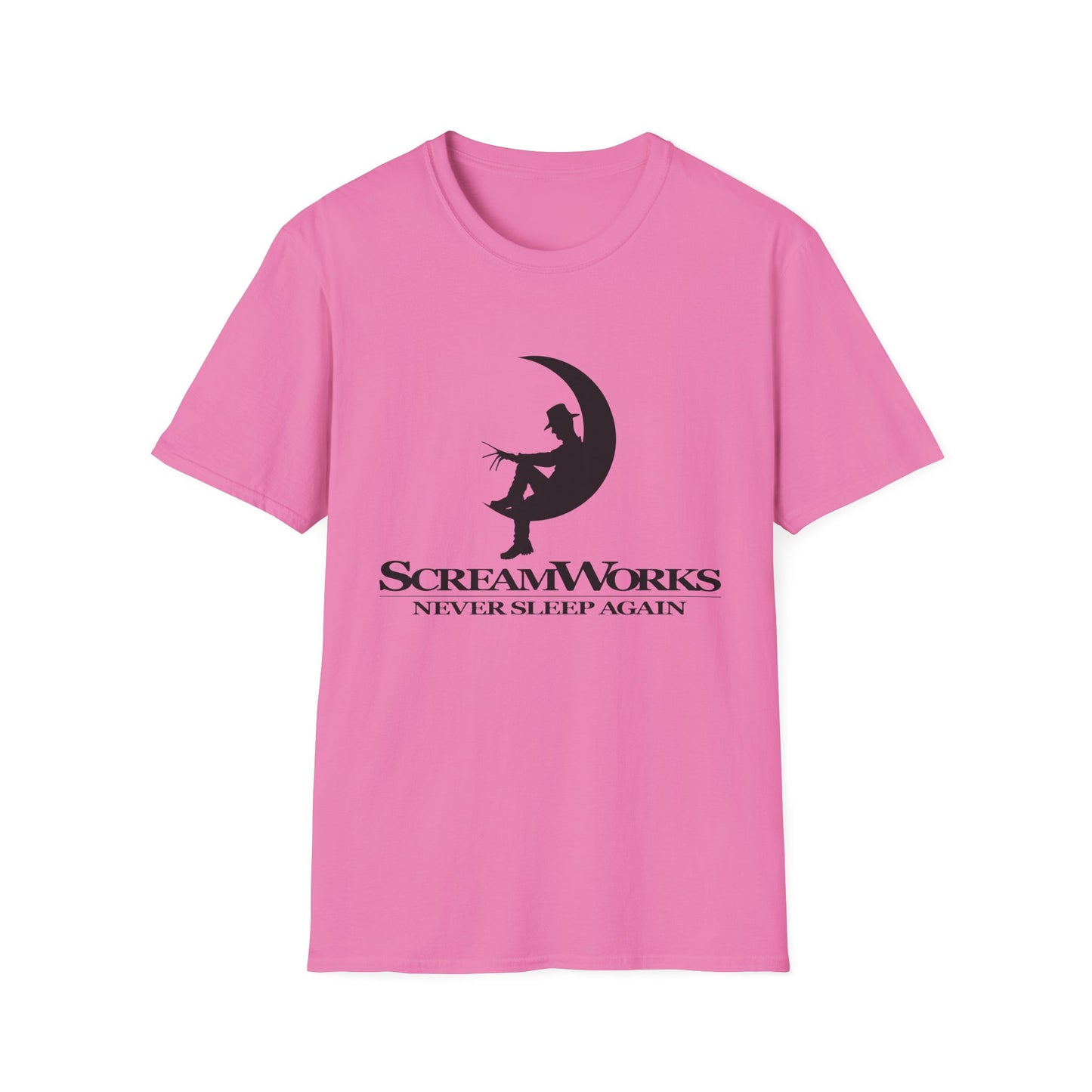 ScreamWorks Unisex Softstyle T-Shirt, Halloween Costume Shirt, Graphic Tee, Sleepover Wear, Spooky Gift Idea