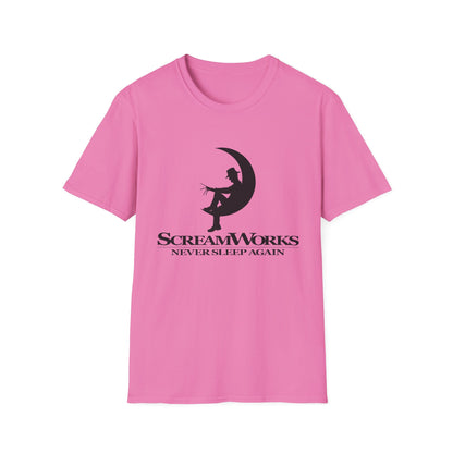 ScreamWorks Unisex Softstyle T-Shirt, Halloween Costume Shirt, Graphic Tee, Sleepover Wear, Spooky Gift Idea