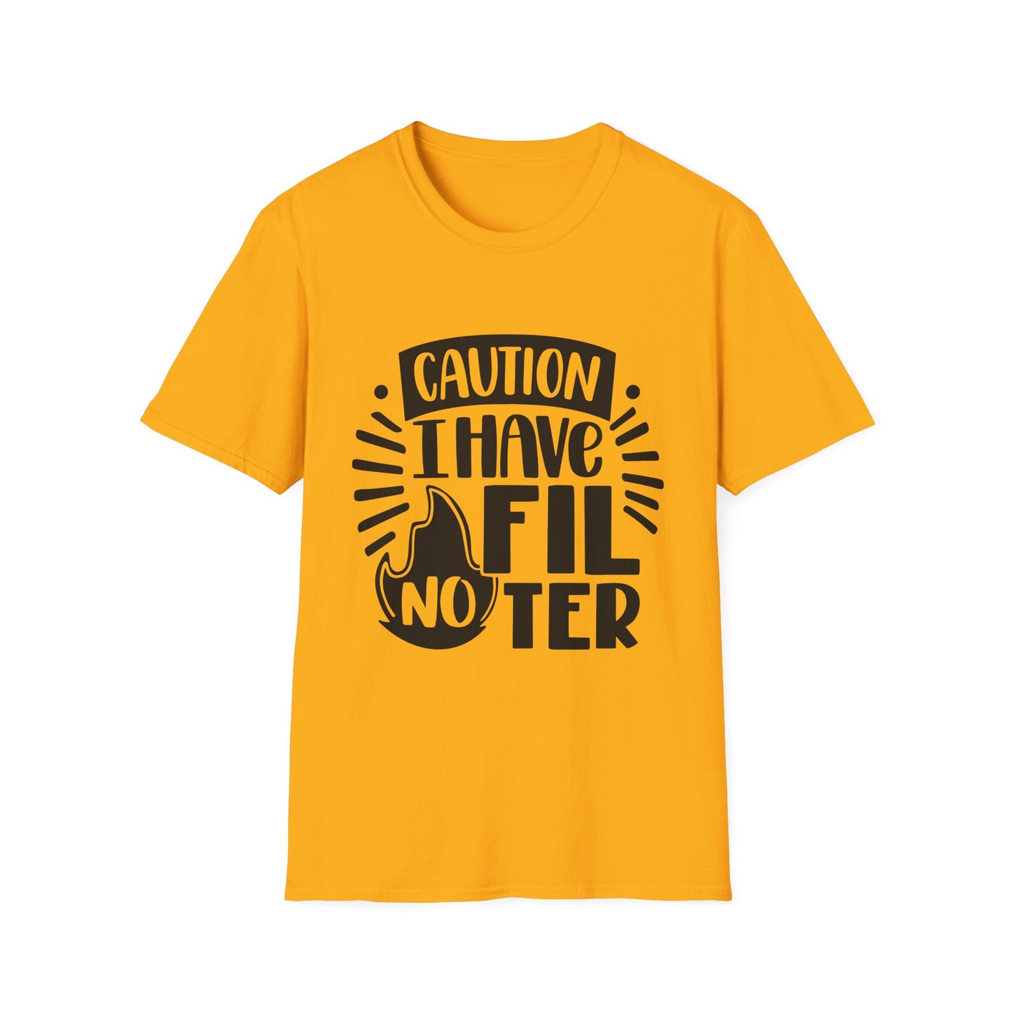 Caution: I Have No Filter Unisex Softstyle T-Shirt - Fun and Quirky Graphic Tee for Casual Wear