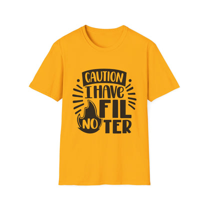 Caution: I Have No Filter Unisex Softstyle T-Shirt - Fun and Quirky Graphic Tee for Casual Wear