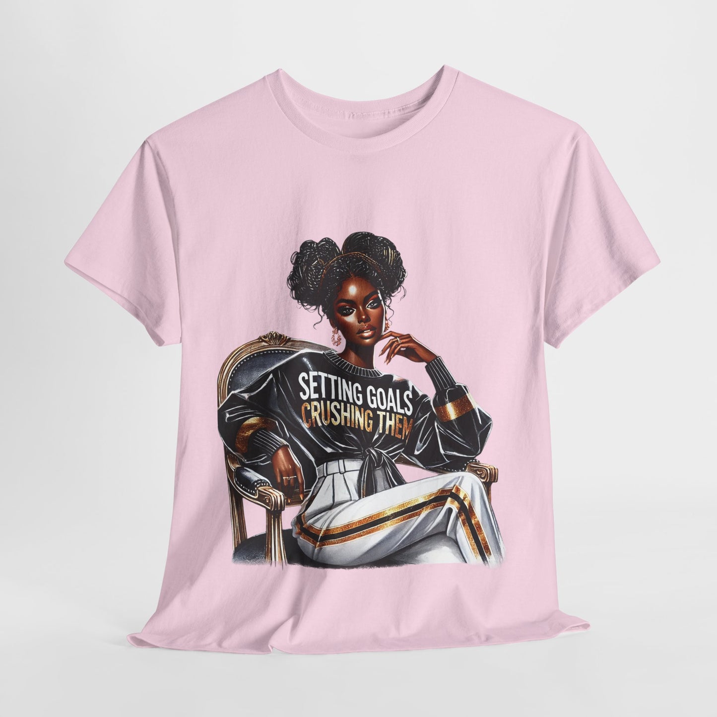 Motivational Tee - Setting Goals & Crushing Them - Unisex Heavy Cotton Shirt