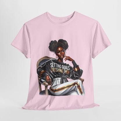 Motivational Tee - Setting Goals & Crushing Them - Unisex Heavy Cotton Shirt