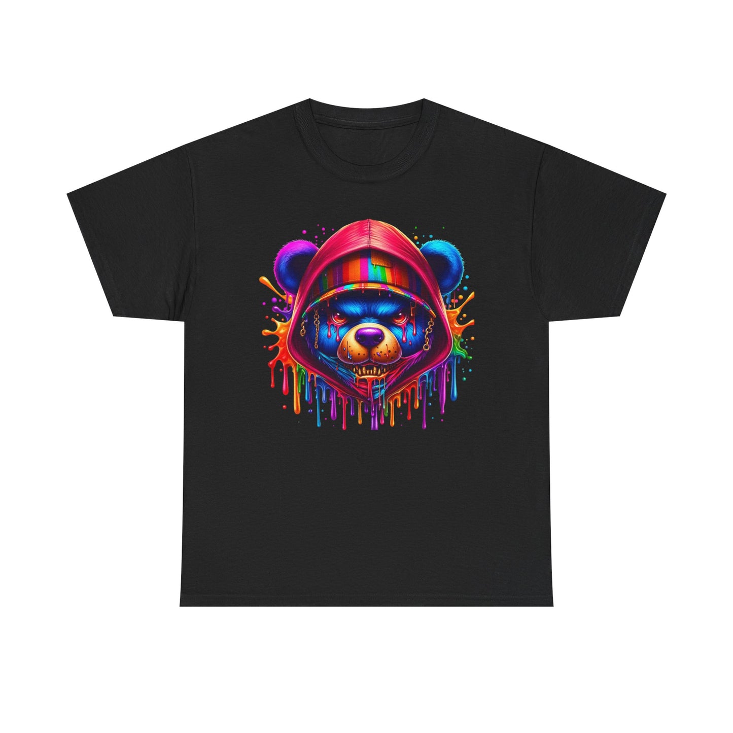 Colorful Graffiti Bear Unisex Heavy Cotton Tee
