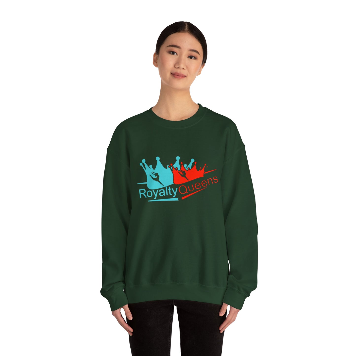 Crewneck Sweatshirt - "Royalty Queens" Colorful Crown Graphic