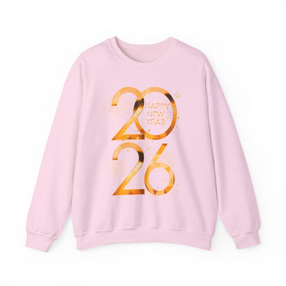 2026 Happy New Year Sweatshirt — Gold Foil Celebration Crewneck