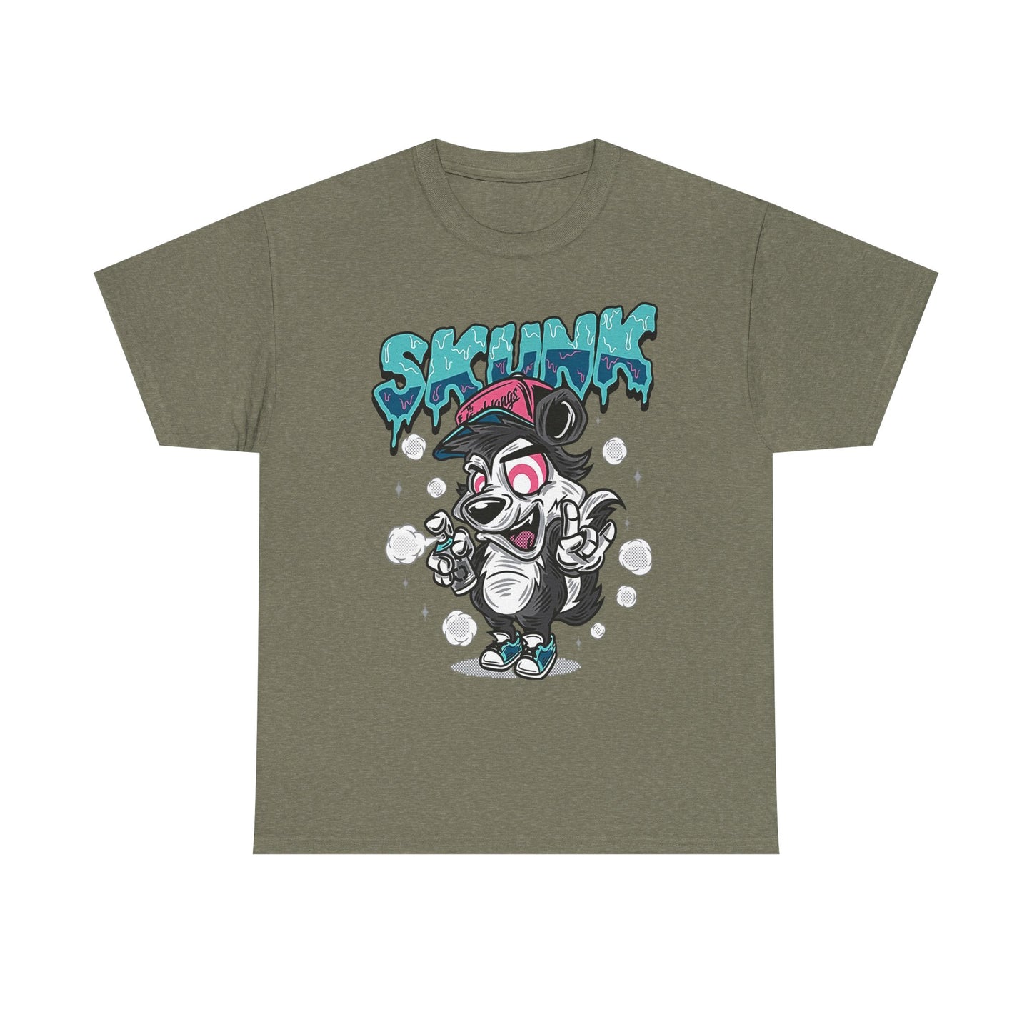 Cool Cartoon Graphic Tee - 'Skunk' Design, Unisex Heavy Cotton T-Shirt