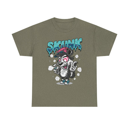 Cool Cartoon Graphic Tee - 'Skunk' Design, Unisex Heavy Cotton T-Shirt
