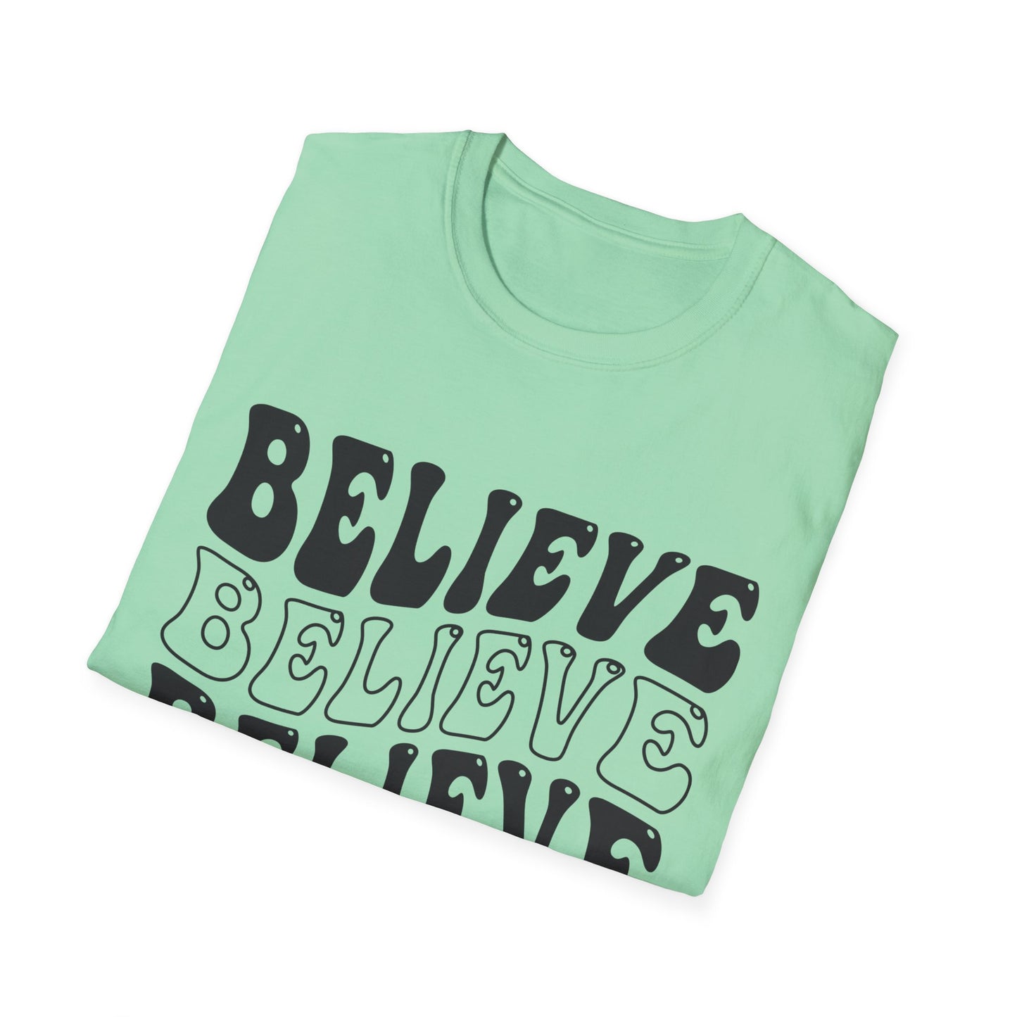 Believe Graphic Tee - Unisex Softstyle T-Shirt, Inspirational Shirt, Motivational Gift, Casual Wear, Everyday Style
