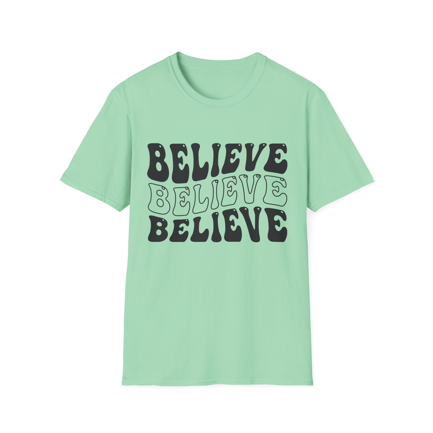 Believe Graphic Tee - Unisex Softstyle T-Shirt, Inspirational Shirt, Motivational Gift, Casual Wear, Everyday Style