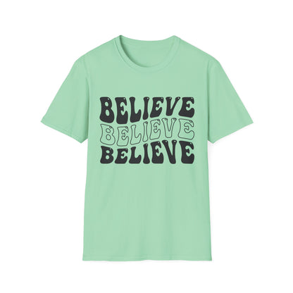 Believe Graphic Tee - Unisex Softstyle T-Shirt, Inspirational Shirt, Motivational Gift, Casual Wear, Everyday Style