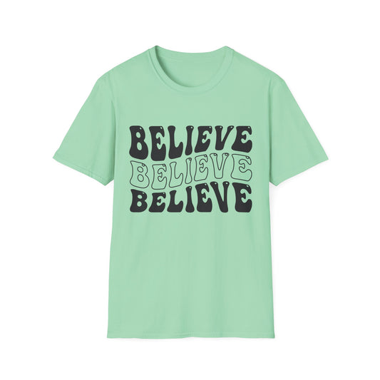 Believe Graphic Tee - Unisex Softstyle T-Shirt, Inspirational Shirt, Motivational Gift, Casual Wear, Everyday Style