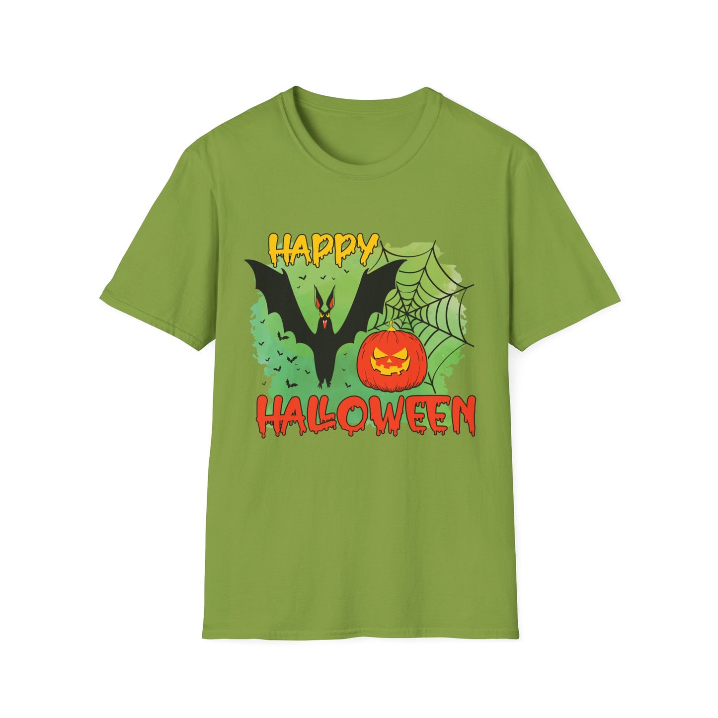 Happy Halloween Unisex Softstyle T-Shirt, Spooky Shirt, Halloween Tee, Fall Fashion, Trick or Treat Apparel