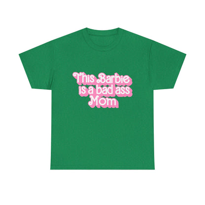 Bad Ass Mom Unisex Heavy Cotton Tee - Fun, Stylish Tee for Moms - Cute Gift for Mother's Day & Birthdays