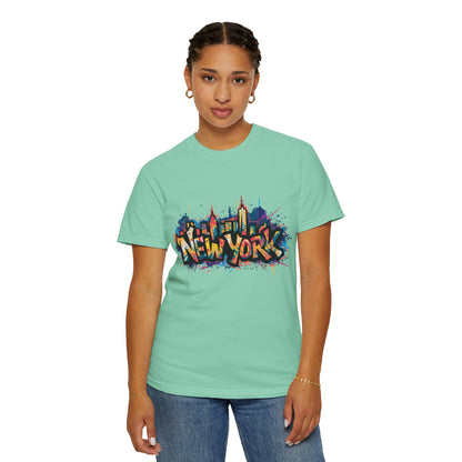 Colorful New York Graffiti T-Shirt, Streetwear Tee, City Vibe Shirt, Travel Souvenir Gift, Urban Fashion, Summer Outfit