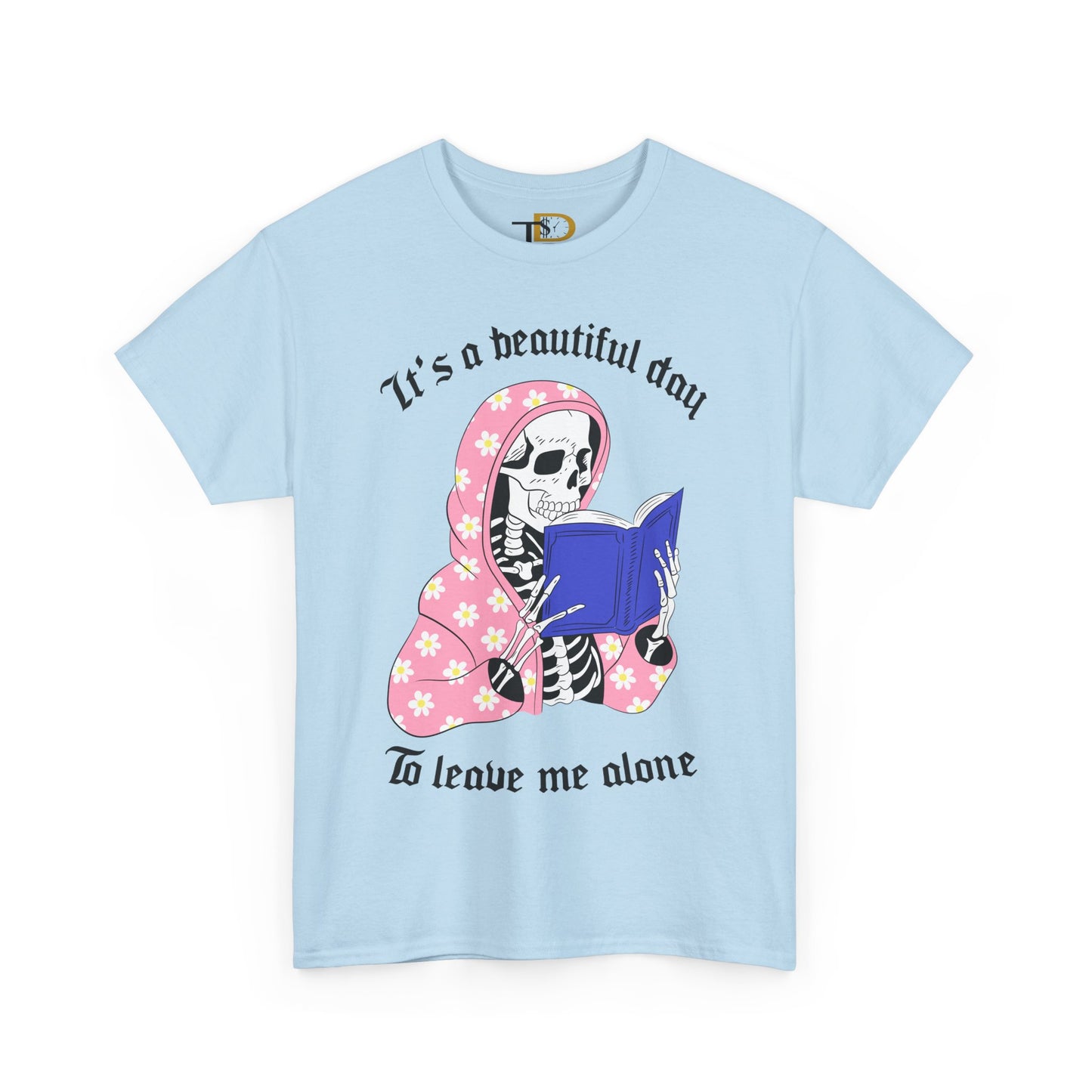 Skeleton Reading Coffin Vibes Unisex Heavy Cotton Tee