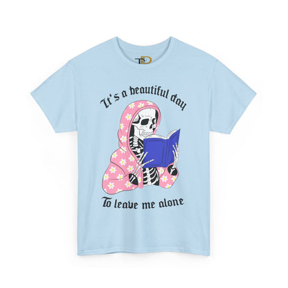 Skeleton Reading Coffin Vibes Unisex Heavy Cotton Tee