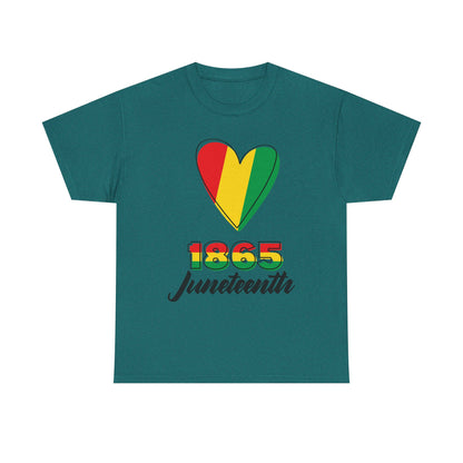 Juneteenth Heart Unisex Heavy Cotton Tee, Celebrate Freedom, Heritage Spirit Shirt, Black History Month Gift, Casual Tee for All