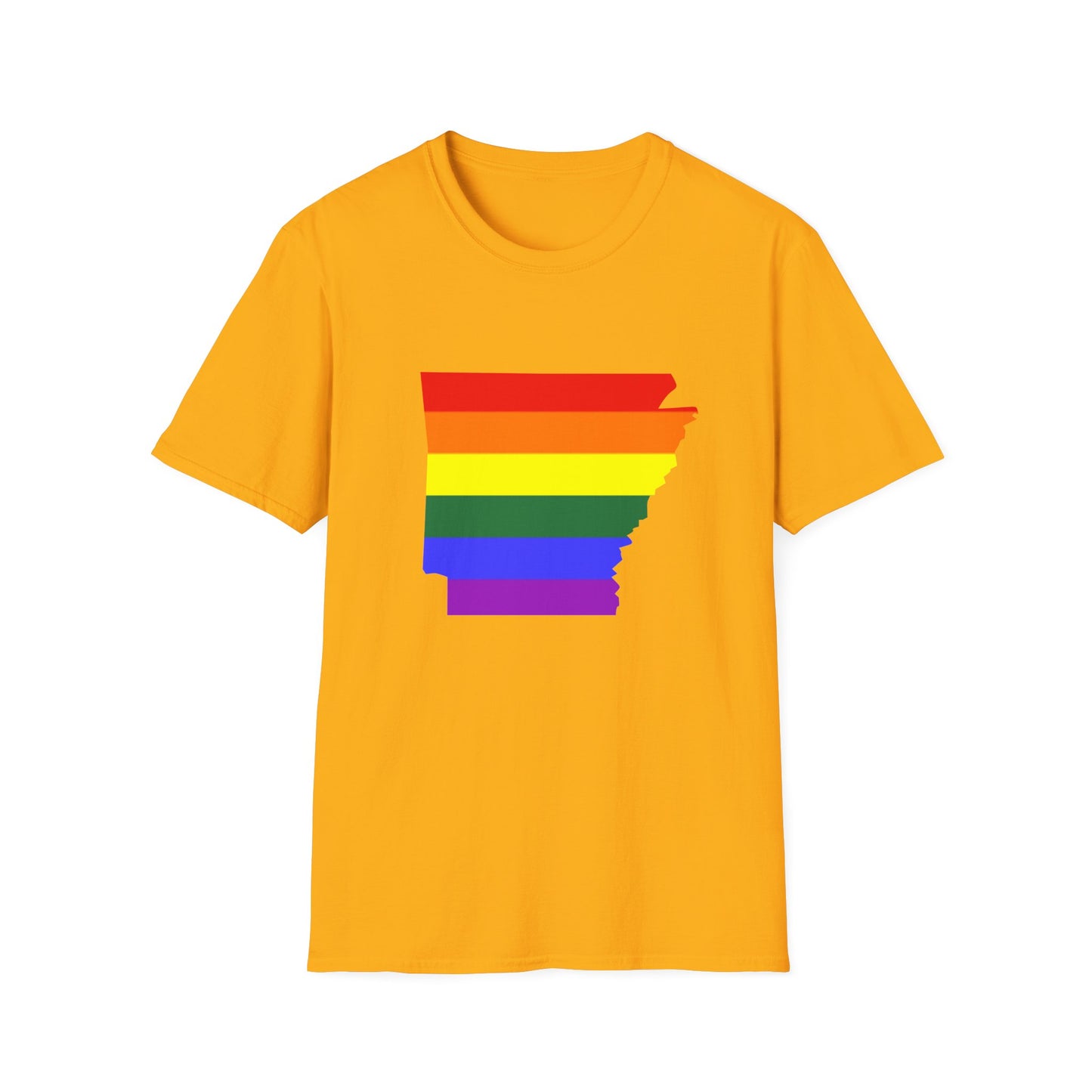 Pride Arkansas T-Shirt, Unisex Rainbow Tee, LGBTQ+ Apparel, Softstyle T-Shirt, Equality Shirt, Gift for Pride Month