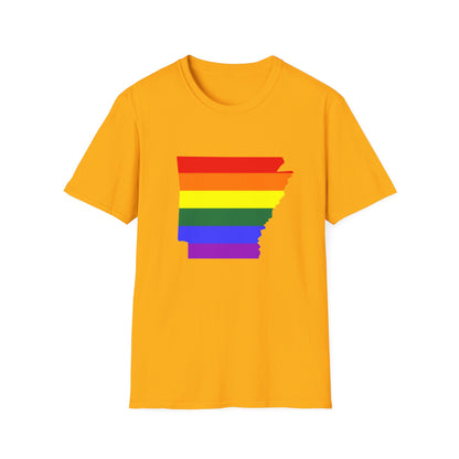 Pride Arkansas T-Shirt, Unisex Rainbow Tee, LGBTQ+ Apparel, Softstyle T-Shirt, Equality Shirt, Gift for Pride Month