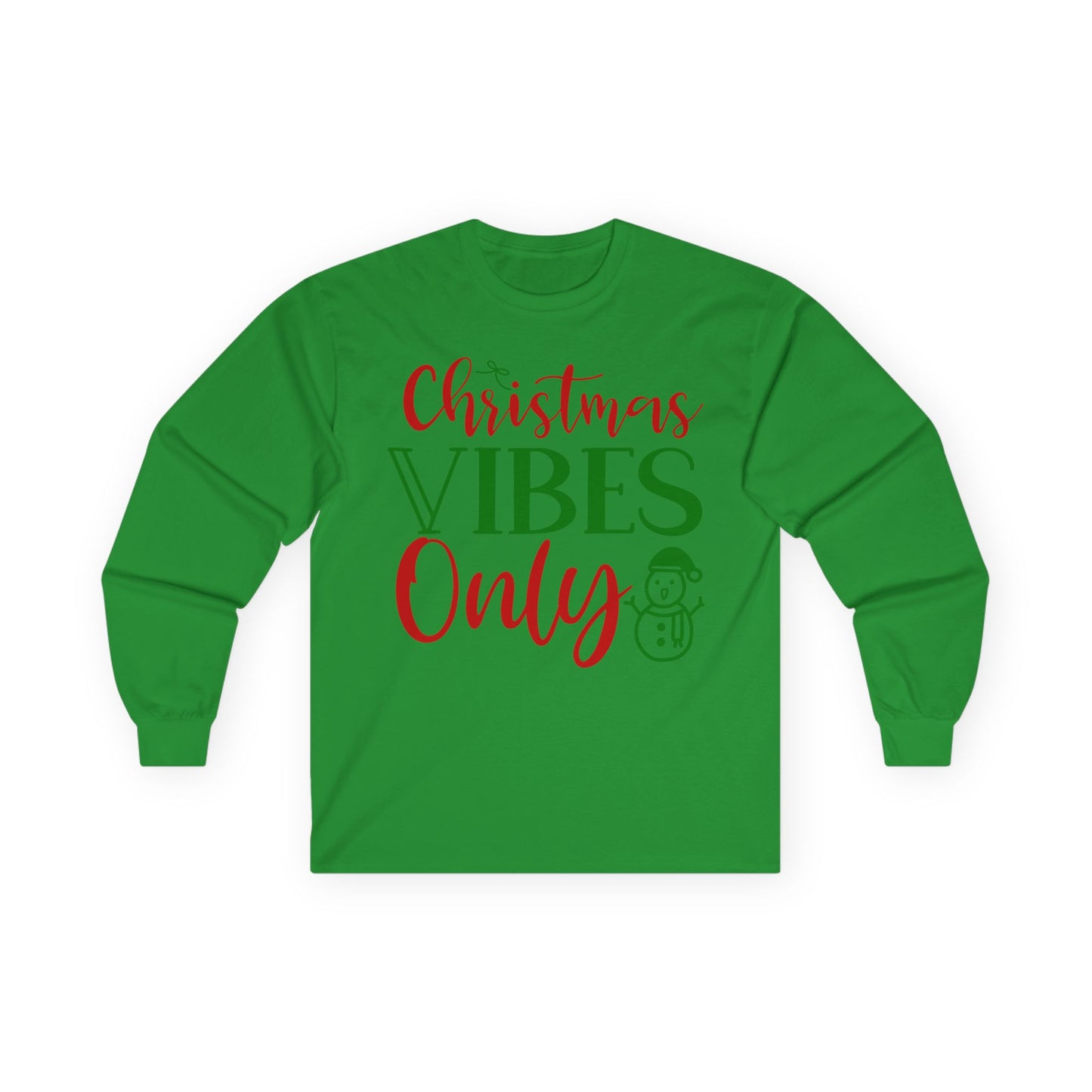 Christmas Vibes Long Sleeve Tee, Holiday Apparel, Unisex Tee, Festive Shirt, Winter Wear, Christmas Gift, Seasonal Fashion