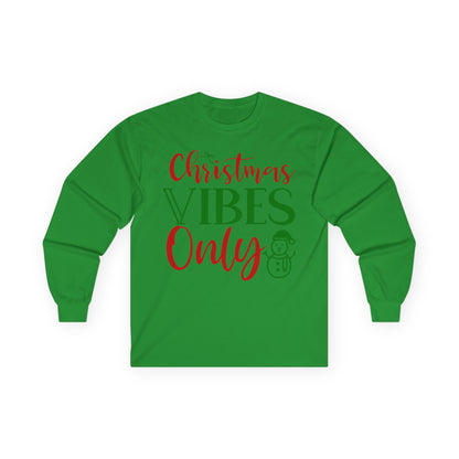 Christmas Vibes Long Sleeve Tee, Holiday Apparel, Unisex Tee, Festive Shirt, Winter Wear, Christmas Gift, Seasonal Fashion