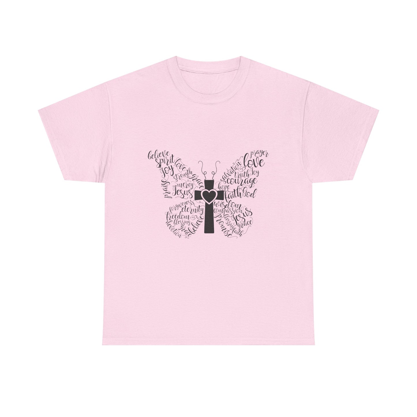 Inspirational Butterfly Unisex Heavy Cotton Tee - Love and Hope Design