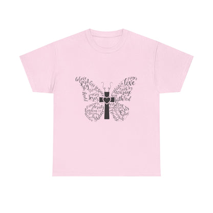 Inspirational Butterfly Unisex Heavy Cotton Tee - Love and Hope Design
