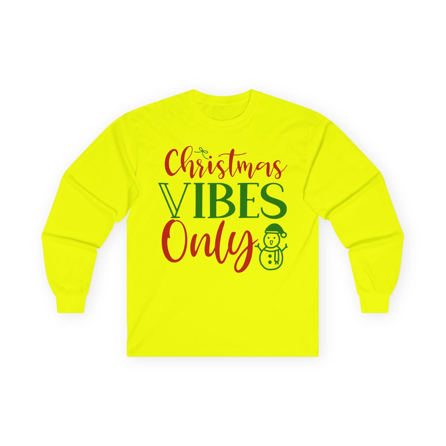 Christmas Vibes Long Sleeve Tee, Holiday Apparel, Unisex Tee, Festive Shirt, Winter Wear, Christmas Gift, Seasonal Fashion