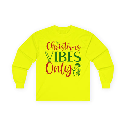 Christmas Vibes Long Sleeve Tee, Holiday Apparel, Unisex Tee, Festive Shirt, Winter Wear, Christmas Gift, Seasonal Fashion