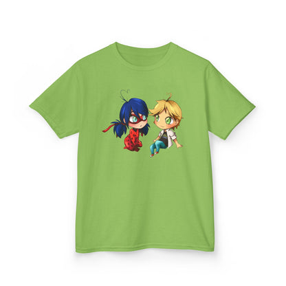Kids Cute Chibi Characters Tee, Lightweight T-Shirt for Playtime, Gifts for Boys & Girls, Cartoon Lover Apparel, Birthday Outfit