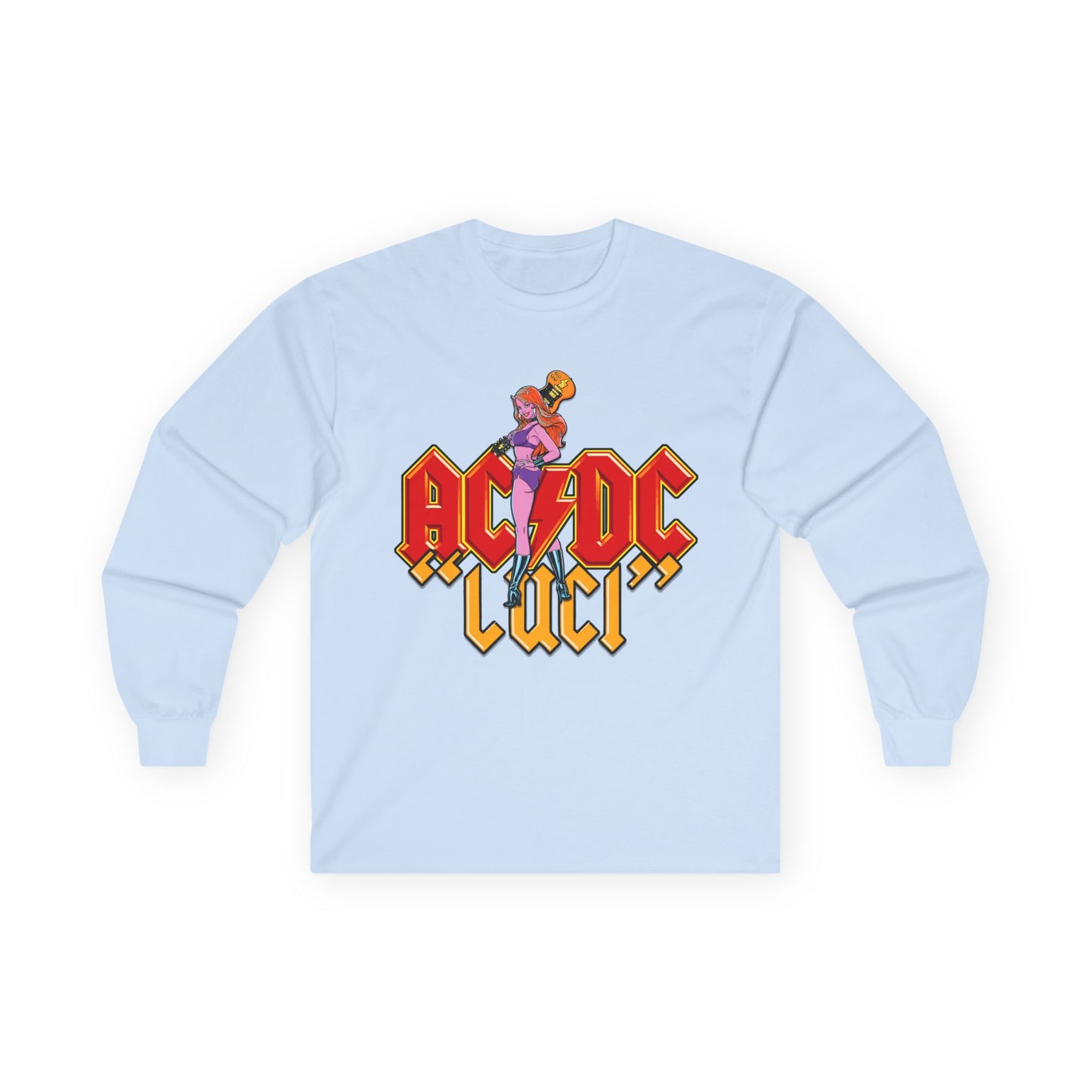 AC/DC Luci Long Sleeve Tee — Retro Rock Band Graphic Shirt
