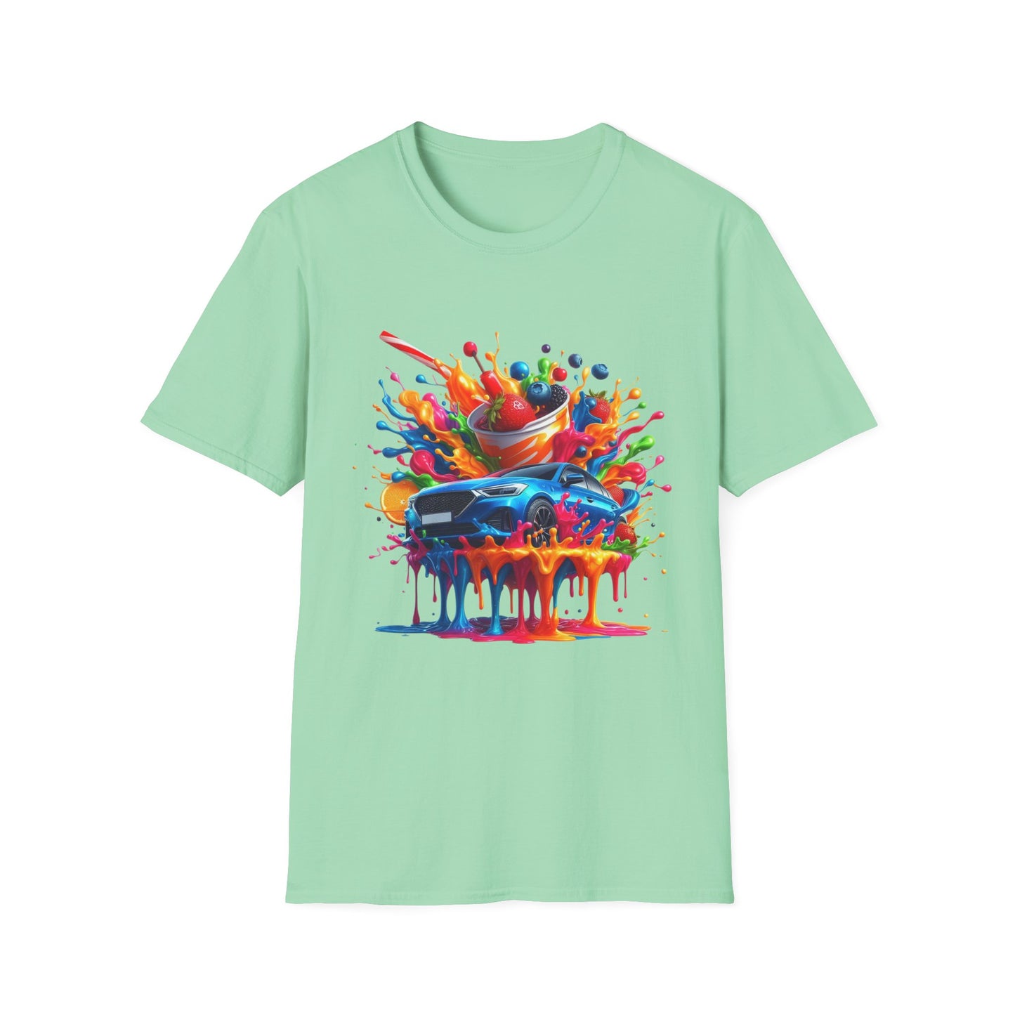 Colorful Drip Art Unisex Softstyle T-Shirt